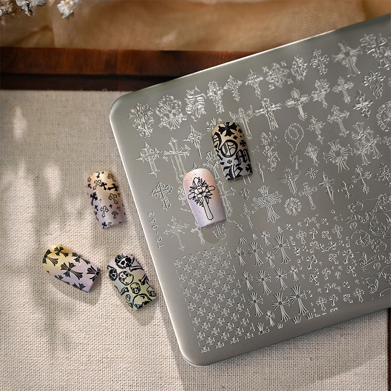 Cross Stamping Plate -Cross Nail Art for DIY Manicure Salon Design Supplies Tools