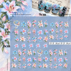 Floral Crystal Nail Transfer Stickers - Flower Cute Classic Style Patterns Self-adhesive Nail Decals Supplies for beginners easy DIY Manicure