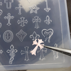 Cross Silicone Mold - 5D Nail Art Charm Sculpture Decoration Carving Templates for DIY Precise Pattern