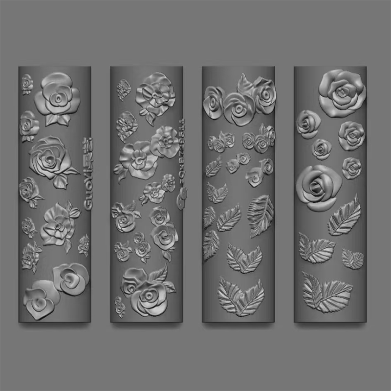 Flower Silicone Mold - Deep Groove for 3D Effect Charms, Nail Art Decoration Carving Templates for DIY Precise Pattern