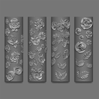 Flower Silicone Mold - Deep Groove for 3D Effect Charms, Nail Art Decoration Carving Templates for DIY Precise Pattern