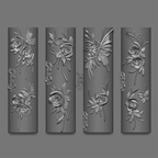 Flower Silicone Mold - Deep Groove for 3D Effect Charms, Nail Art Decoration Carving Templates for DIY Precise Pattern