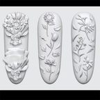 Flower Silicone Mold - Deep Groove for 3D Effect Charms, Nail Art Decoration Carving Templates for DIY Precise Pattern