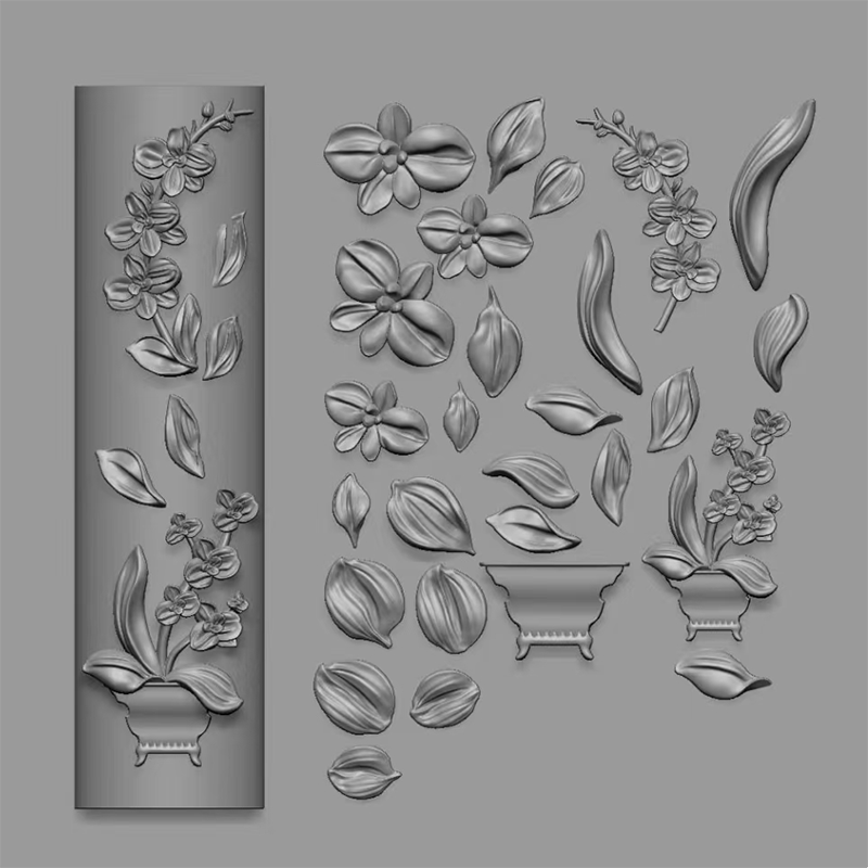 Flower Silicone Mold - Deep Groove for 3D Effect Charms, Nail Art Decoration Carving Templates for DIY Precise Pattern