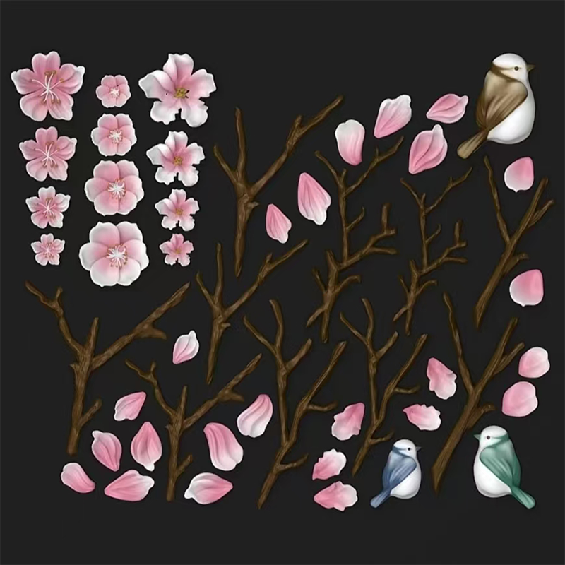 Flower Silicone Mold - Deep Groove for 3D Effect Charms, Nail Art Decoration Carving Templates for DIY Precise Pattern