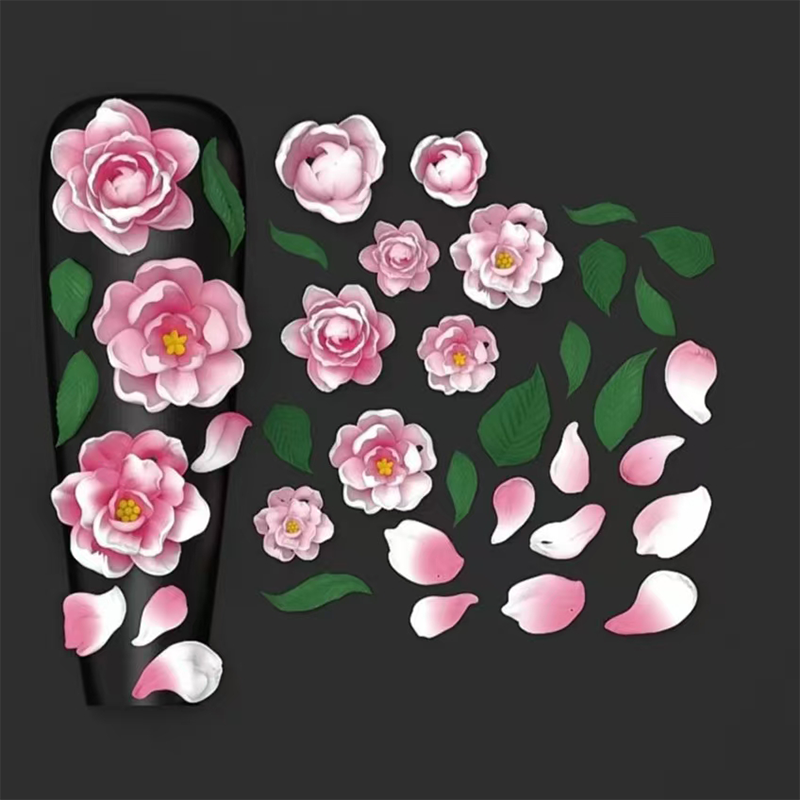 Flower Silicone Mold - Deep Groove for 3D Effect Charms, Nail Art Decoration Carving Templates for DIY Precise Pattern