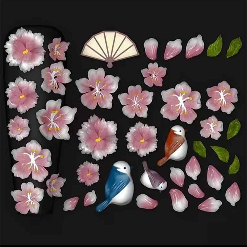 Flower Silicone Mold - Deep Groove for 3D Effect Charms, Nail Art Decoration Carving Templates for DIY Precise Pattern