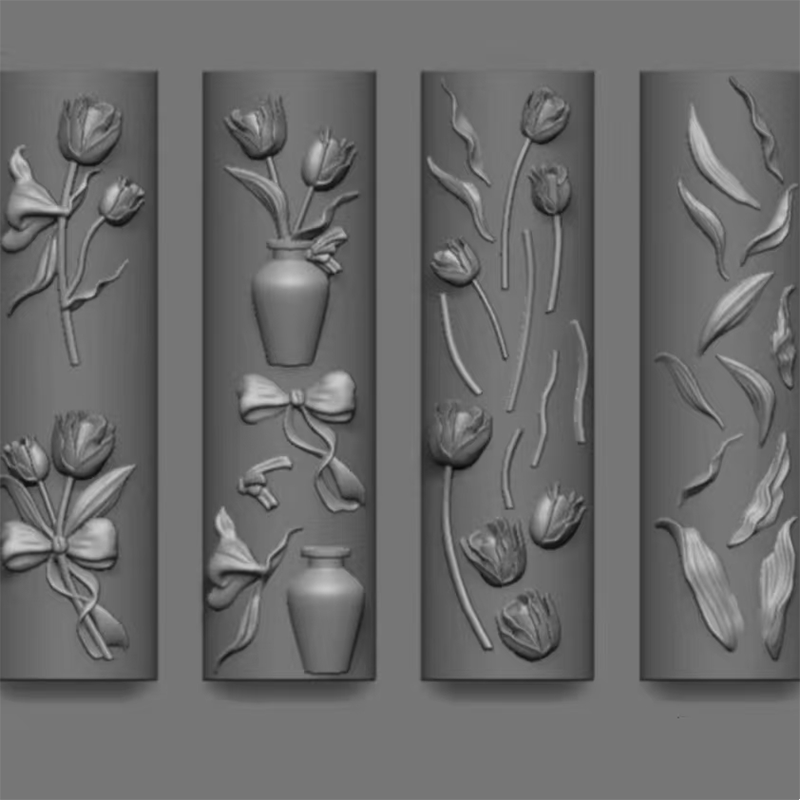 Flower Silicone Mold - Deep Groove for 3D Effect Charms, Nail Art Decoration Carving Templates for DIY Precise Pattern