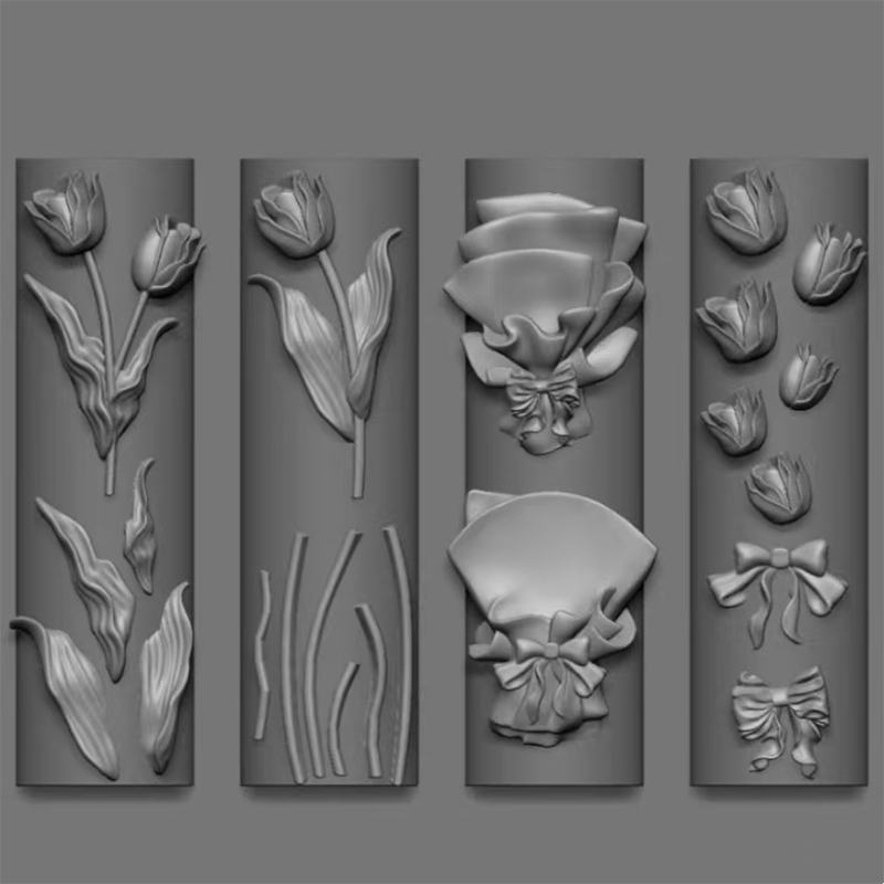 Flower Silicone Mold - Deep Groove for 3D Effect Charms, Nail Art Decoration Carving Templates for DIY Precise Pattern