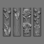 Flower Silicone Mold - Deep Groove for 3D Effect Charms, Nail Art Decoration Carving Templates for DIY Precise Pattern