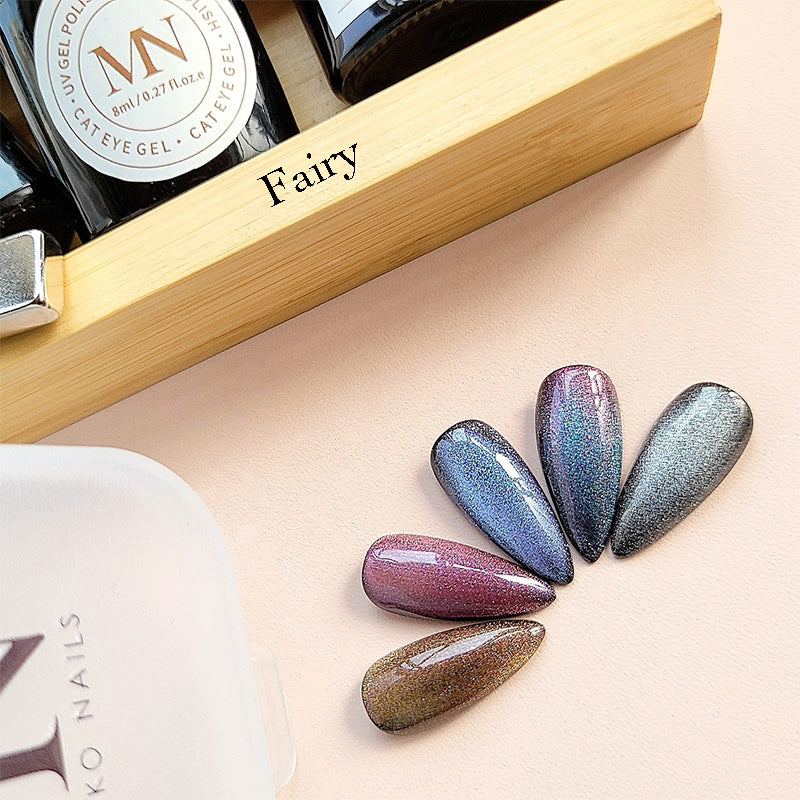 5 Colors Cat Eye Gel Nail Polish Set with 2 Pcs Magnet