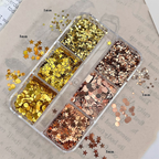 Fall Mixed Sequins - 6 Grids Ultra-Thin Zero-Lift Engineering Nail Art Glitter Supplies for Nails DIY Decorations