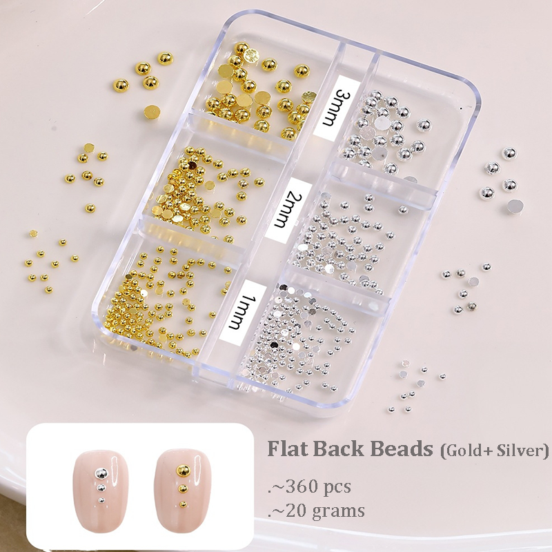 Punk Charm - 6-Grid Metallic Alloy Cone Studs Rivet Beads Nail 3D Art Accessories Easy-to-Apply for Beginner Professional Creative Eye-Catching Manicures