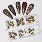 Halloween Alloy Charm - 6-Grid Distressed Vintage Metallic Alloy Nail Accessories Easy-to-Apply for Creative Eye-Catching Manicures