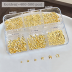 Pentagram Charm - 6-Grid Metallic Alloy Star Nail 3D Art Accessories Easy-to-Apply for Beginner Professional Creative Eye-Catching Manicures