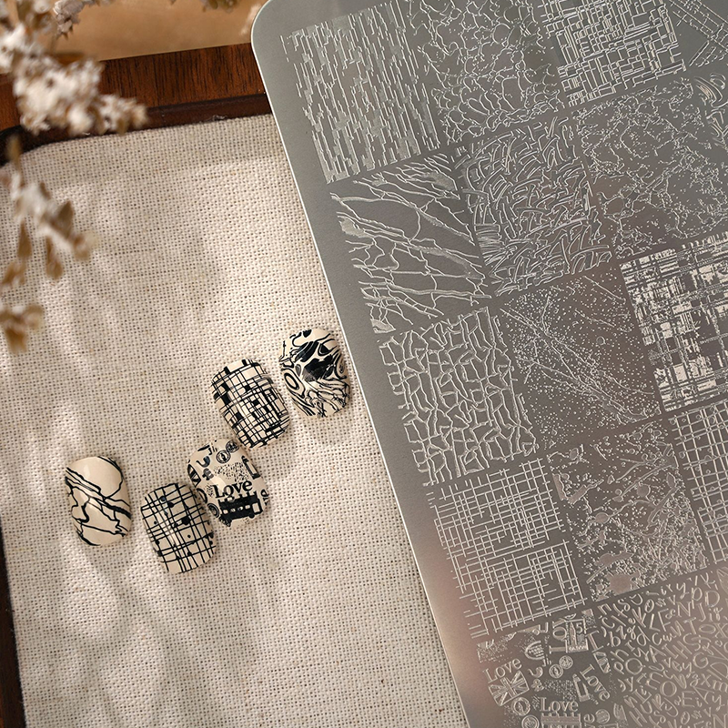 Background Stamping Plate - Gothic-style Background Nail Art for DIY Manicure Salon Design Supplies Tools