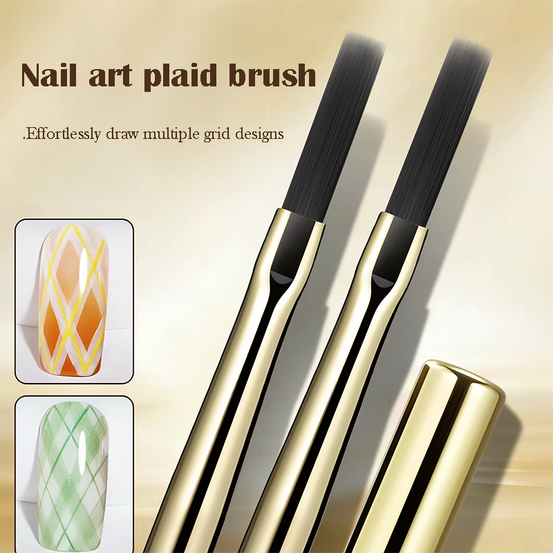 Plaid Nail Brush - Nail Art Design Tool for Beginners and Professionals, DIY Home Use