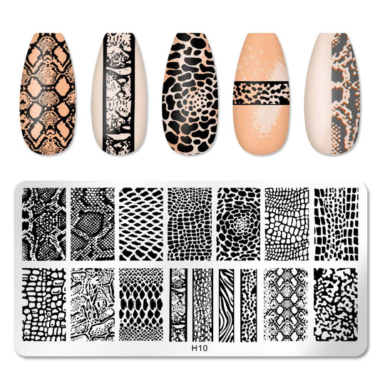 Animal Print Nail Stamping Plate Leopard Print Nail Art for DIY Manicure Salon Design