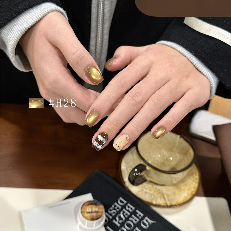 Pot Cat Eye Gel - Autumn Gold Cat Eye Gel Collection for Beginners & Pros Salon Grade Finish DIY use