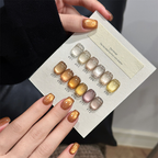 12 Colors Nail Cat Eye Gel Palette - 12 Colors Cat Eye Gel for Beginners & Pros Salon Grade Finish DIY use