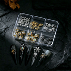 Halloween Alloy Charm - 6-Grid Metallic Alloy Nail Accessories Easy-to-Apply for Creative Eye-Catching Manicures