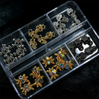 Halloween Alloy Charm - 6-Grid Metallic Alloy Nail Accessories Easy-to-Apply for Creative Eye-Catching Manicures