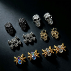 Halloween Alloy Charm - 6-Grid Metallic Alloy Nail Accessories Easy-to-Apply for Creative Eye-Catching Manicures