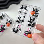 Halloween Resin Charm - 6-Grid Nail Accessories Easy-to-Apply for Creative Eye-Catching Manicures