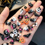 Halloween Resin Charm - 6-Grid Nail Accessories Easy-to-Apply for Creative Eye-Catching Manicures