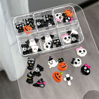 Halloween Resin Charm - 6-Grid Nail Accessories Easy-to-Apply for Creative Eye-Catching Manicures