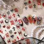 Halloween Ultra-thin Self-Adhesive Stickers - Dark Whimsical Gothic Horror Decals for Nail Art Decoration
