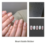 Background Guide Stickers - Butterflies Hearts Stars Cute Classic Style Patterns Self-adhesive Reusable Gel Airbrush Nail Stencils Decals Templates Supplies Vinyl for beginners easy DIY Manicure