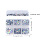 Laser Silver Sequins - 6 Grids Ultra-Thin Zero-Lift Engineering Multiple Shape Round Square Diamond Triangle Nail Art Glitter Supplies for Nails DIY Decorations