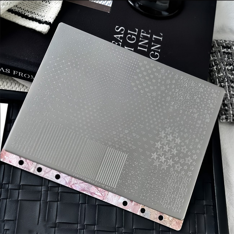 Extra-Large Stamping Plate Collection -Cute Cartoon Punk Graffiti Minimalist Futuristic Style Nail Art for DIY Manicure Salon Design Supplies Tools