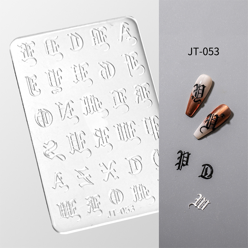 Letter Silicone Mold- 3D Nail Art  Embossed Template for DIY Precise Pattern