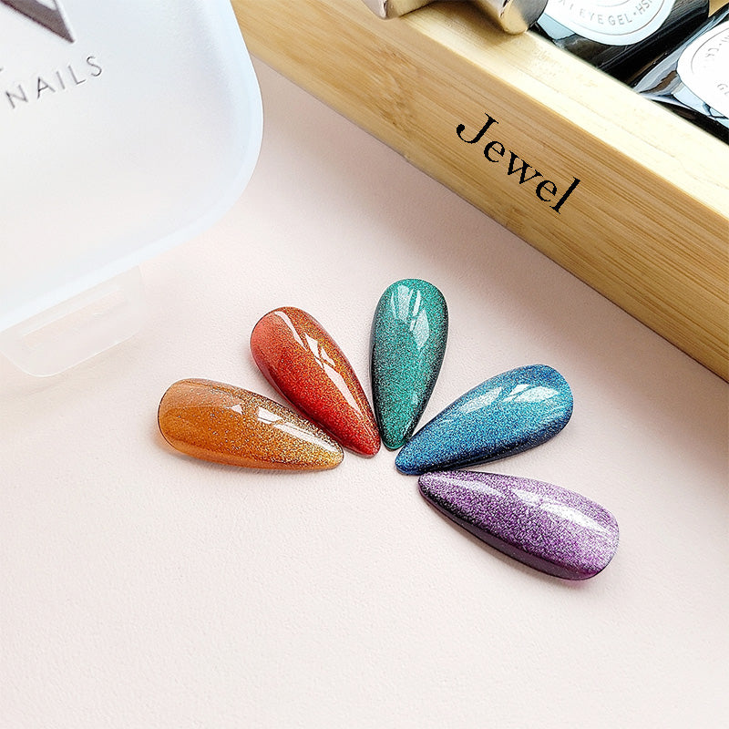 5 Colors Cat Eye Gel Nail Polish Set with 2 Pcs Magnet