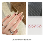 Linear Guide Stickers - French Curve Line Classic Style Patterns Self-adhesive Reusable Gel Airbrush Nail Stencils Decals Templates Supplies Vinyl for beginners easy DIY Manicure