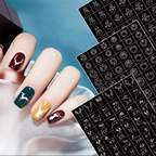 Christmas Stencils - Bells, Tree, Snowman Style Patterns Self-adhesive Reusable Gel Airbrush Nail Guides Decals Templates Stickers Supplies Vinyl for beginners easy DIY Manicure