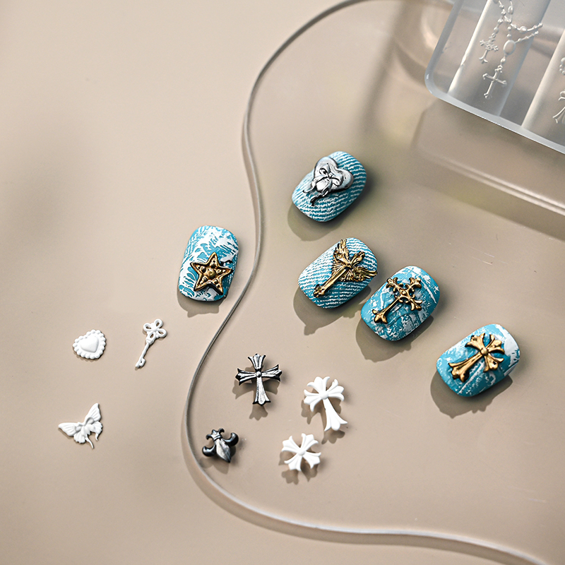 Cross Silicone Mold - 5D Nail Art Charm Sculpture Decoration Carving Templates for DIY Precise Pattern