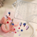 Button Silicone Mold - 5D Nail Art Charm Sculpture Decoration Carving Templates for DIY Precise Pattern