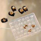 Textured Charms Silicone Mold - 5D Nail Art Charm Sculpture Decoration Carving Templates for DIY Precise Pattern