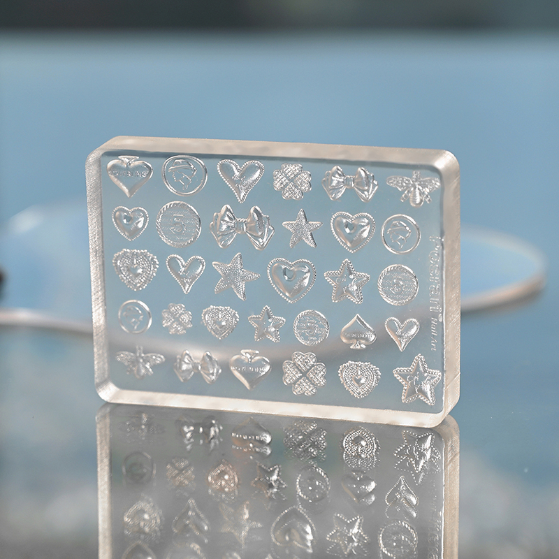 Textured Charms Silicone Mold - 5D Nail Art Charm Sculpture Decoration Carving Templates for DIY Precise Pattern