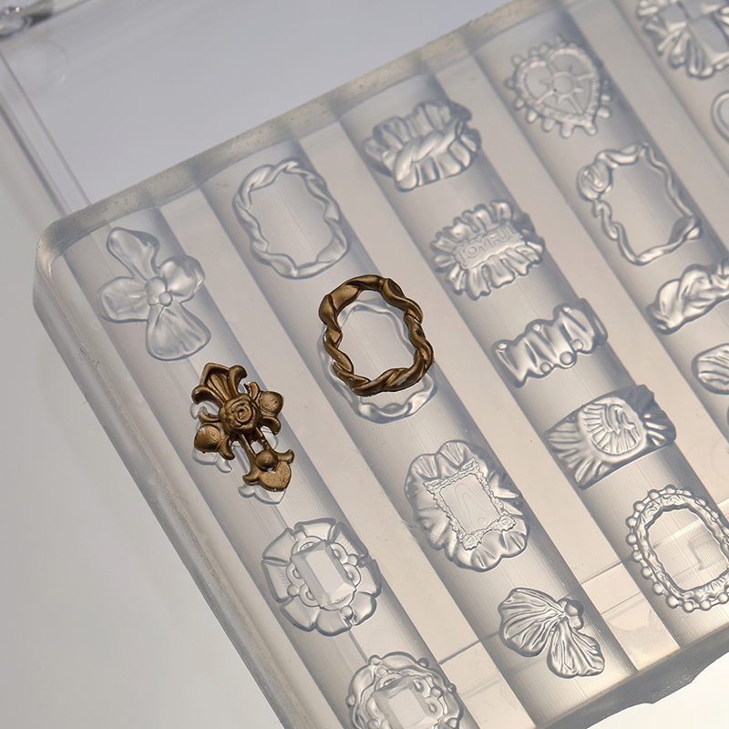 Frame Silicone Mold - 5D Nail Art Charm Sculpture Decoration Carving Templates for DIY Precise Pattern