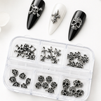 Halloween Alloy Charm - 6-Grid Distressed Vintage Metallic Alloy Nail Accessories Easy-to-Apply for Creative Eye-Catching Manicures