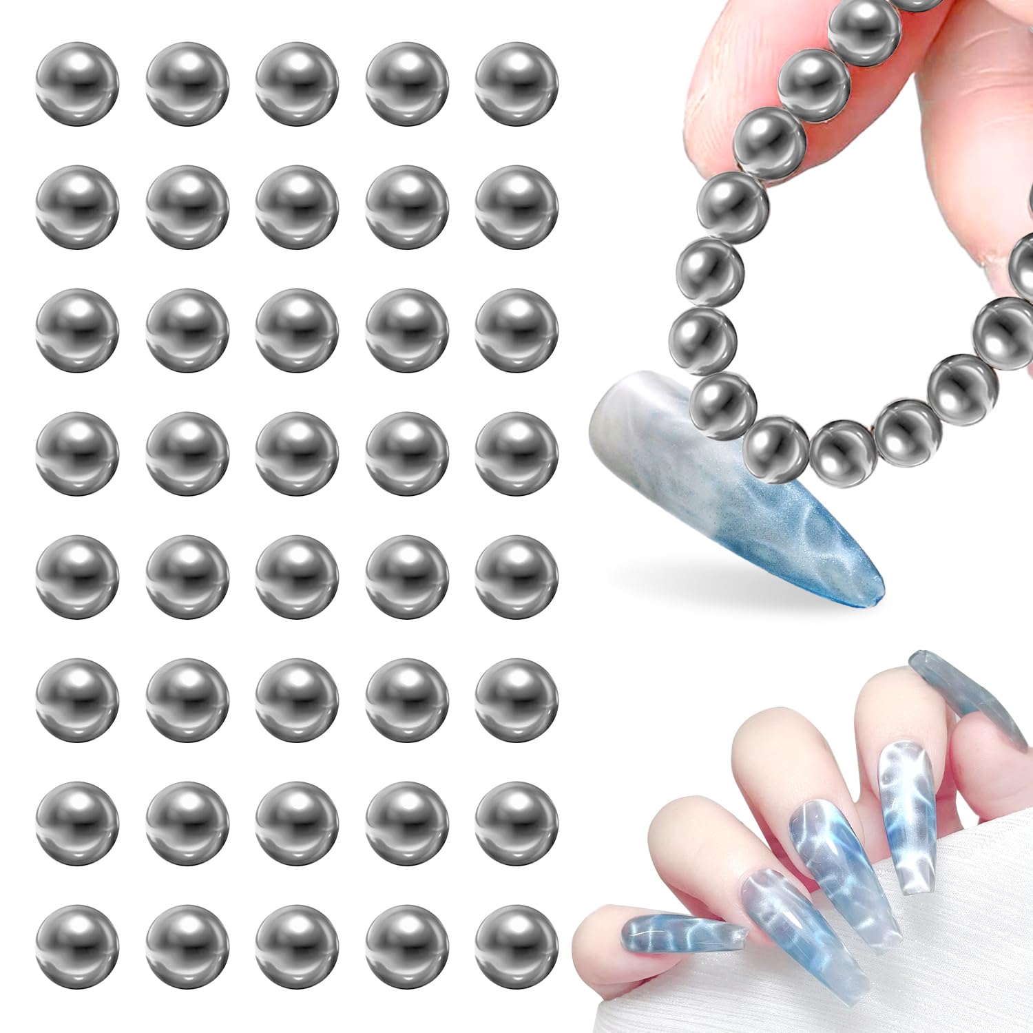 20Pcs Nail Magnet Beads for Beginner Professional - Water Ripple Pattern Designs Cat Eye Magnet Tool for Nail Art