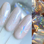 Transparent Iridescent  Foil Transfer -10 Rolls/1 Box Laser Starry Sky Star Holographic Nail Art Decals for DIY Decorations Supplies Design