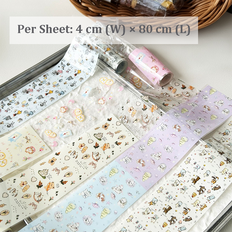 Cute Foil Transfer -1 Roll, 10 Rolls/1 Box Cream Color Korean Collage Nail Art Decals for DIY Decorations Supplies Design