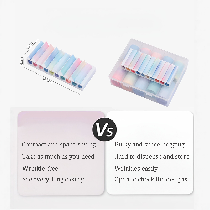 Transfer Foil Storage Box - Plastic Organizer Case for Nail Foil Rolls & Decals - Professional Dust-Proof Manicure Tool Container for DIY & Salon Use