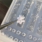Floral Silicone Mold - 5D Nail Art Charm Sculpture Decoration Carving Templates for DIY Precise Pattern