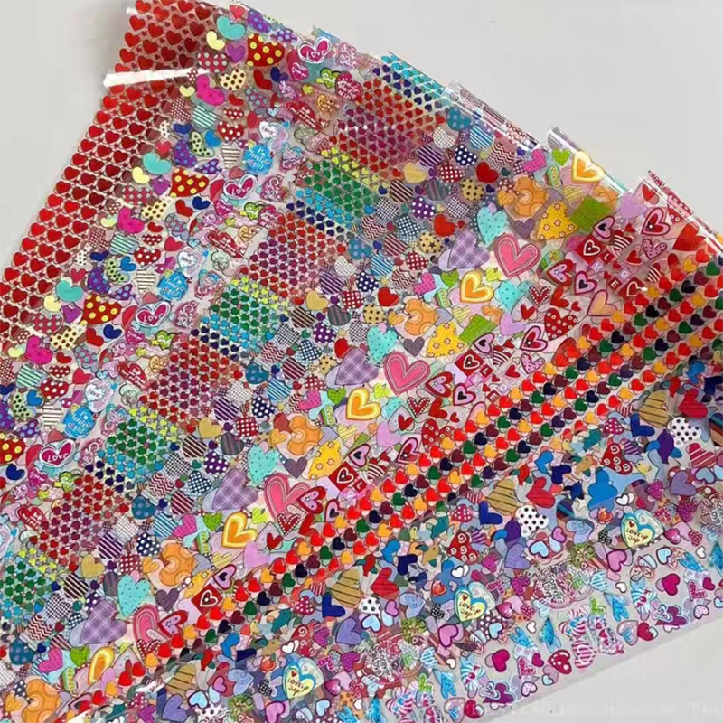 Heart Foil Transfer - 10 Rolls/1 Box Valentine's Day Nail Art Decals for DIY Decorations Supplies Design